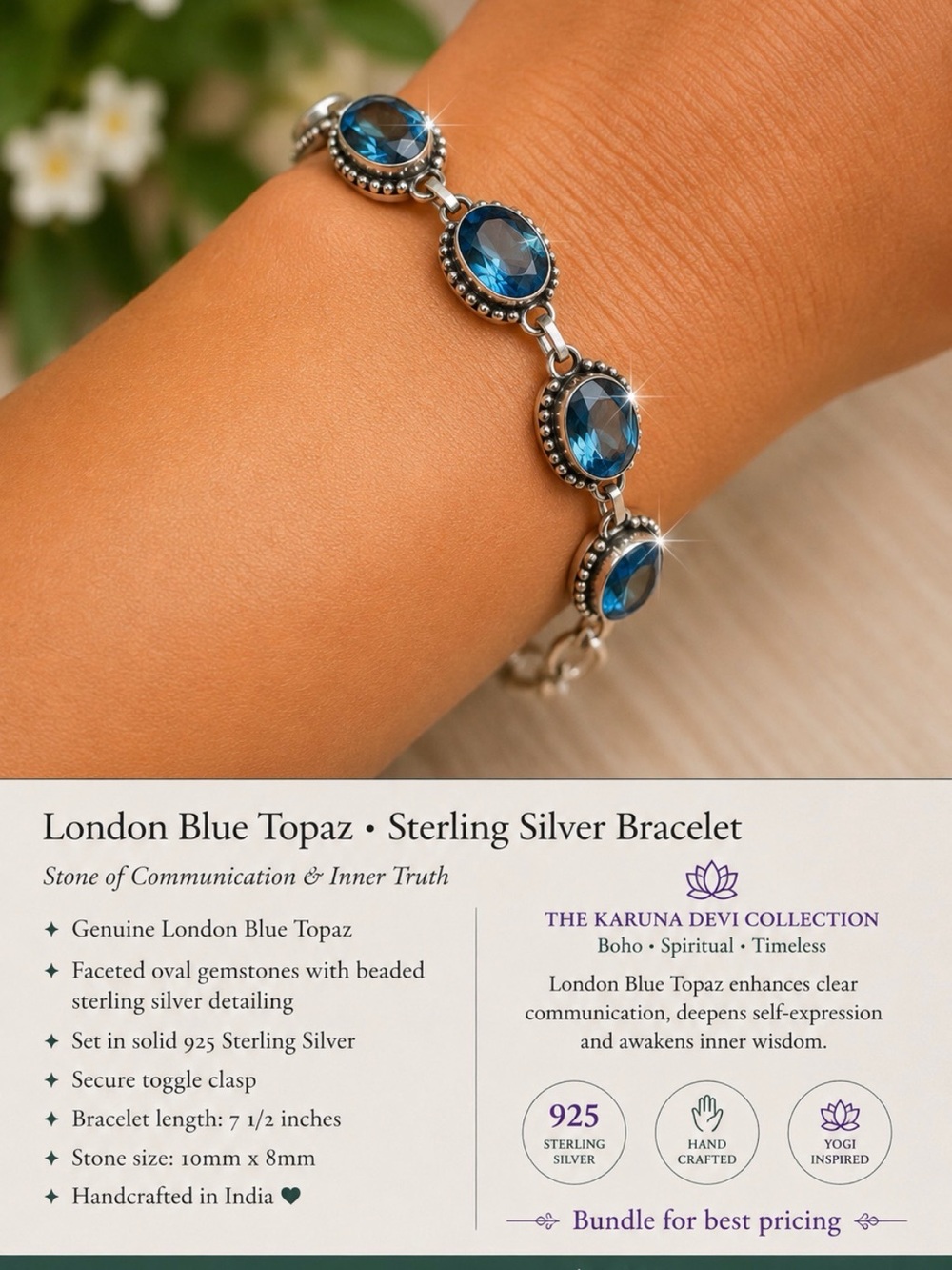 London Blue Topaz Sterling Silver Bracelet